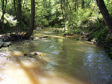 Same as below, footbridge under water at flood.